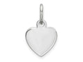 FJC Finejewelers 14 kt White Gold Plain .009 Gauge Engravable Heart Charm 14 x 9 mm