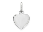FJC Finejewelers 14 kt White Gold Plain .009 Gauge Engravable Heart Charm 14 x 9 mm