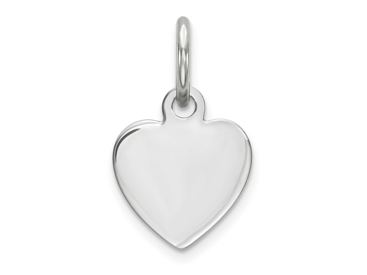 FJC Finejewelers 14 kt White Gold Plain .009 Gauge Engravable Heart Charm 14 x 9 mm