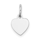 FJC Finejewelers 14 kt White Gold Plain .011 Gauge Engravable Heart Charm 14 x 9 mm