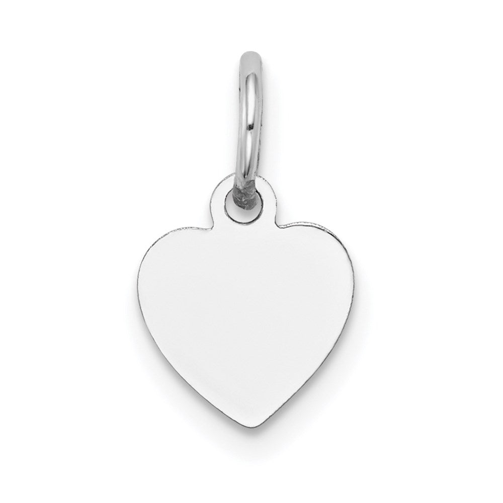 FJC Finejewelers 14 kt White Gold Plain .013 Gauge Engravable Heart Charm 14 x 9 mm