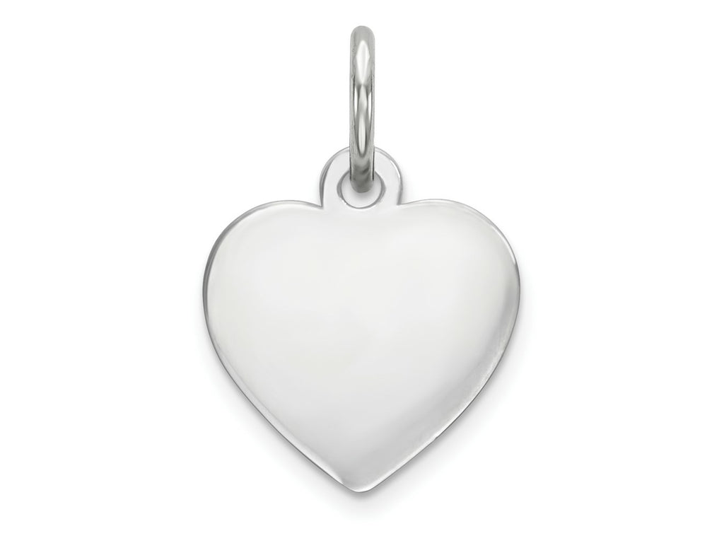 FJC Finejewelers 14 kt White Gold Plain .009 Gauge Engravable Heart Charm 16 x 10 mm