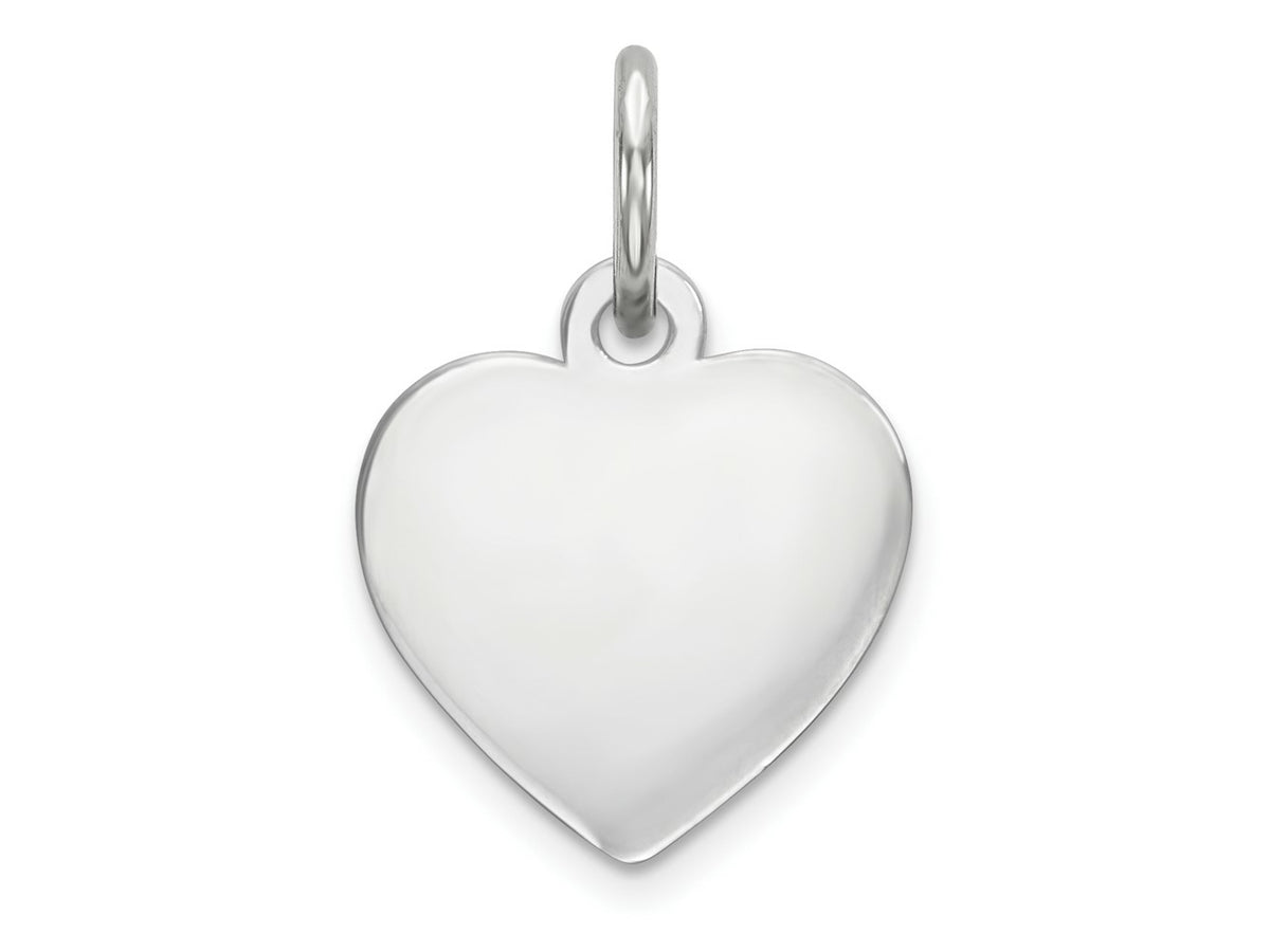 FJC Finejewelers 14 kt White Gold Plain .009 Gauge Engravable Heart Charm 16 x 10 mm
