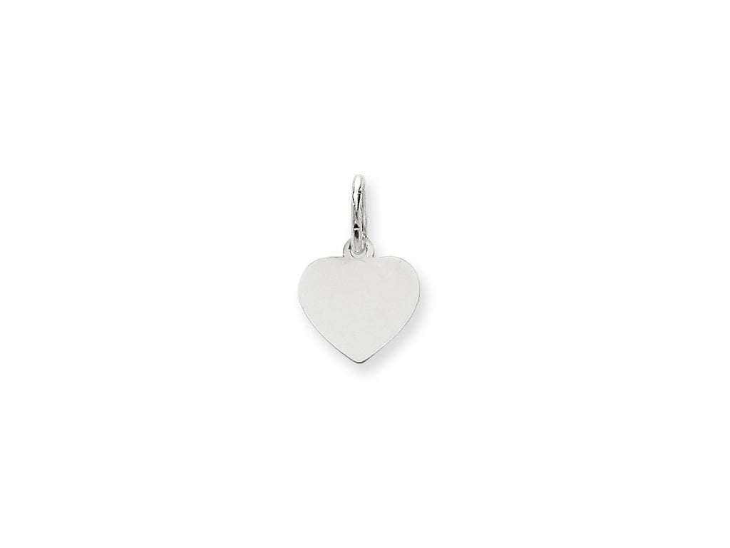 FJC Finejewelers 14 kt White Gold Plain .011 Gauge Engravable Heart Charm 16 x 10 mm