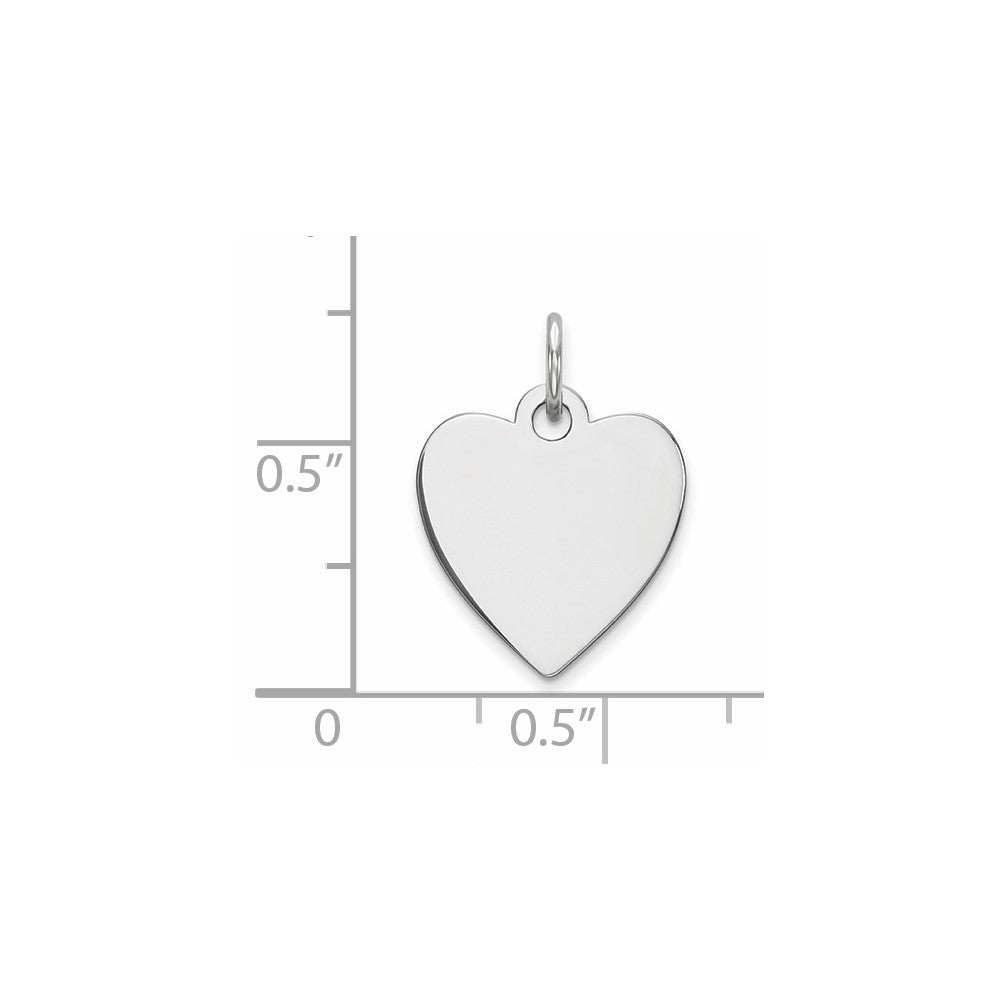 FJC Finejewelers 14 kt White Gold Plain .009 Gauge Engravable Heart Charm 18 x 14 mm