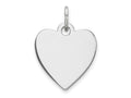 FJC Finejewelers 14 kt White Gold Plain .009 Gauge Engravable Heart Charm 18 x 14 mm