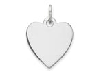 FJC Finejewelers 14 kt White Gold Plain .009 Gauge Engravable Heart Charm 18 x 14 mm