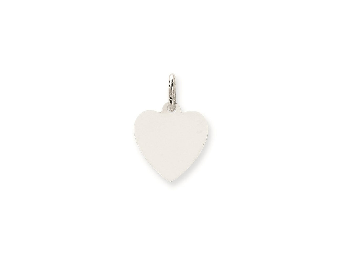 FJC Finejewelers 14 kt White Gold Plain .013 Gauge Engravable Heart Charm 18 x 14 mm