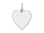 FJC Finejewelers 14 kt White Gold Plain .018 Gauge Engravable Heart Charm 18 x 14 mm