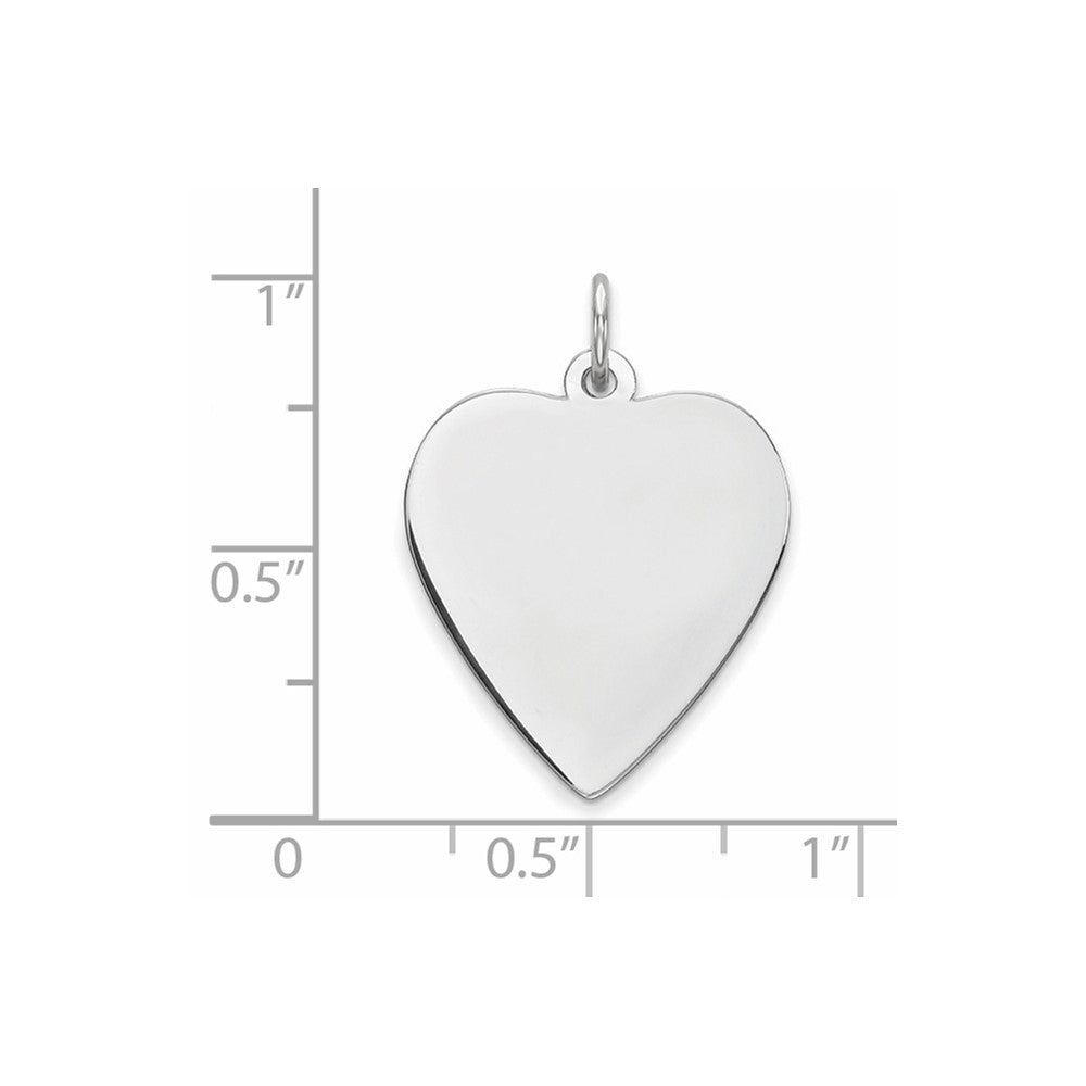 FJC Finejewelers 14 kt White Gold Plain .011 Gauge Engravable Heart Charm 24 x 18 mm