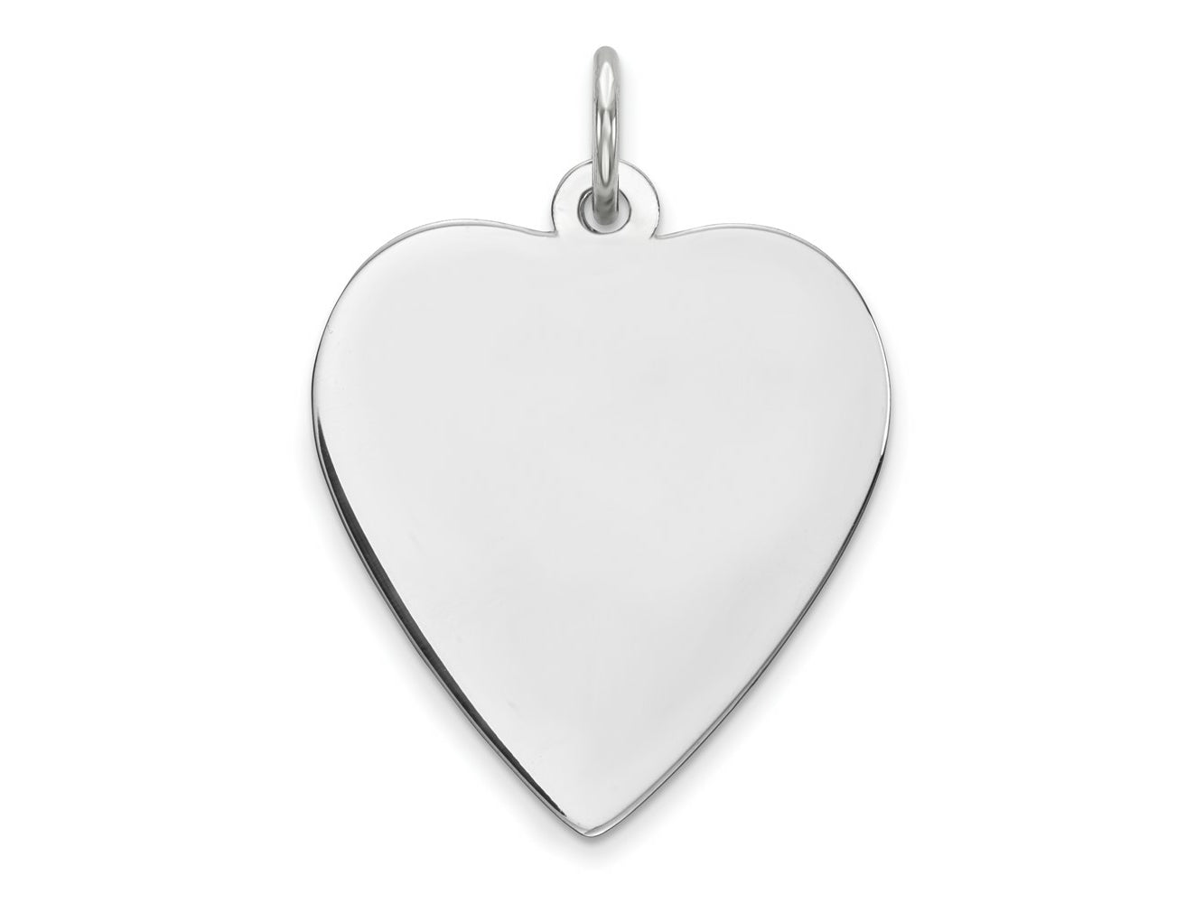 FJC Finejewelers 14 kt White Gold Plain .011 Gauge Engravable Heart Charm 24 x 18 mm