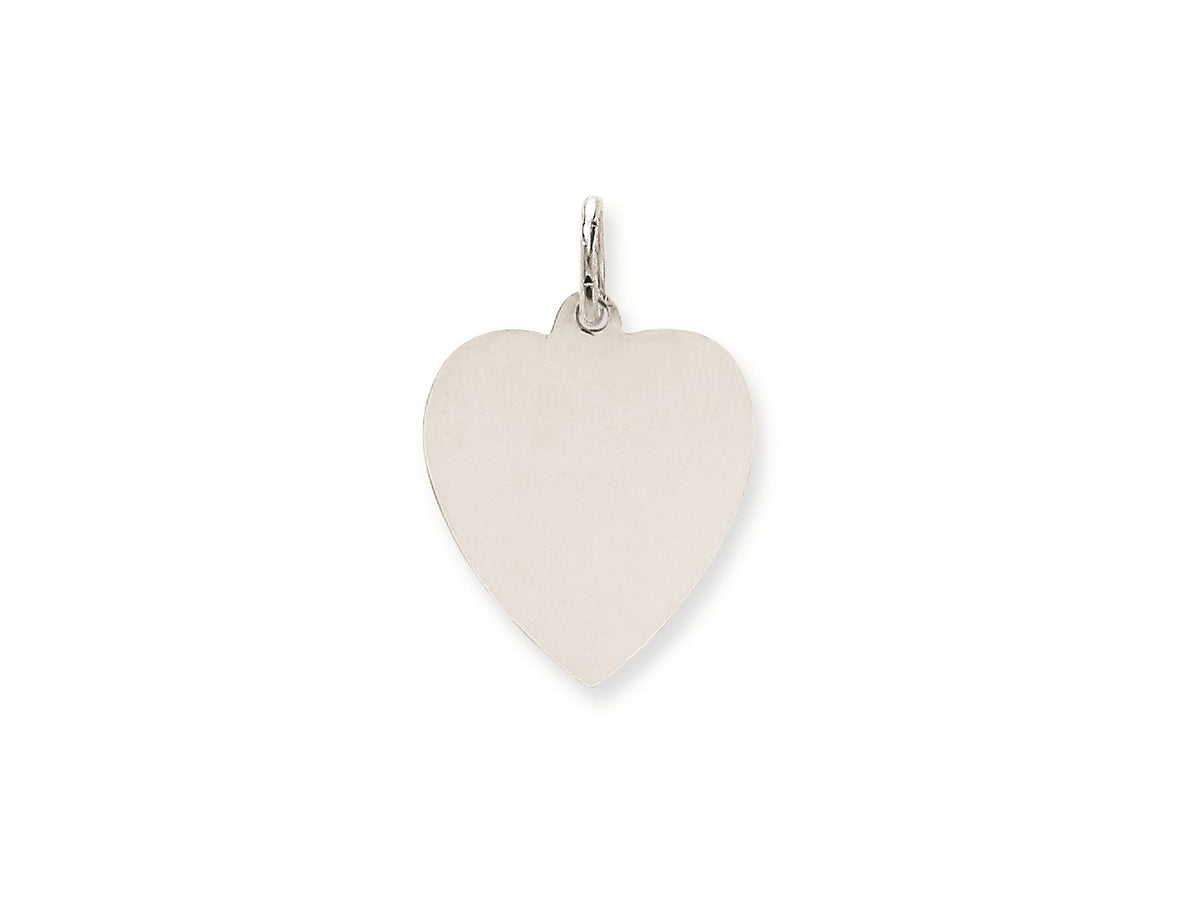 FJC Finejewelers 14 kt White Gold Plain .013 Gauge Engravable Heart Charm 24 x 18 mm