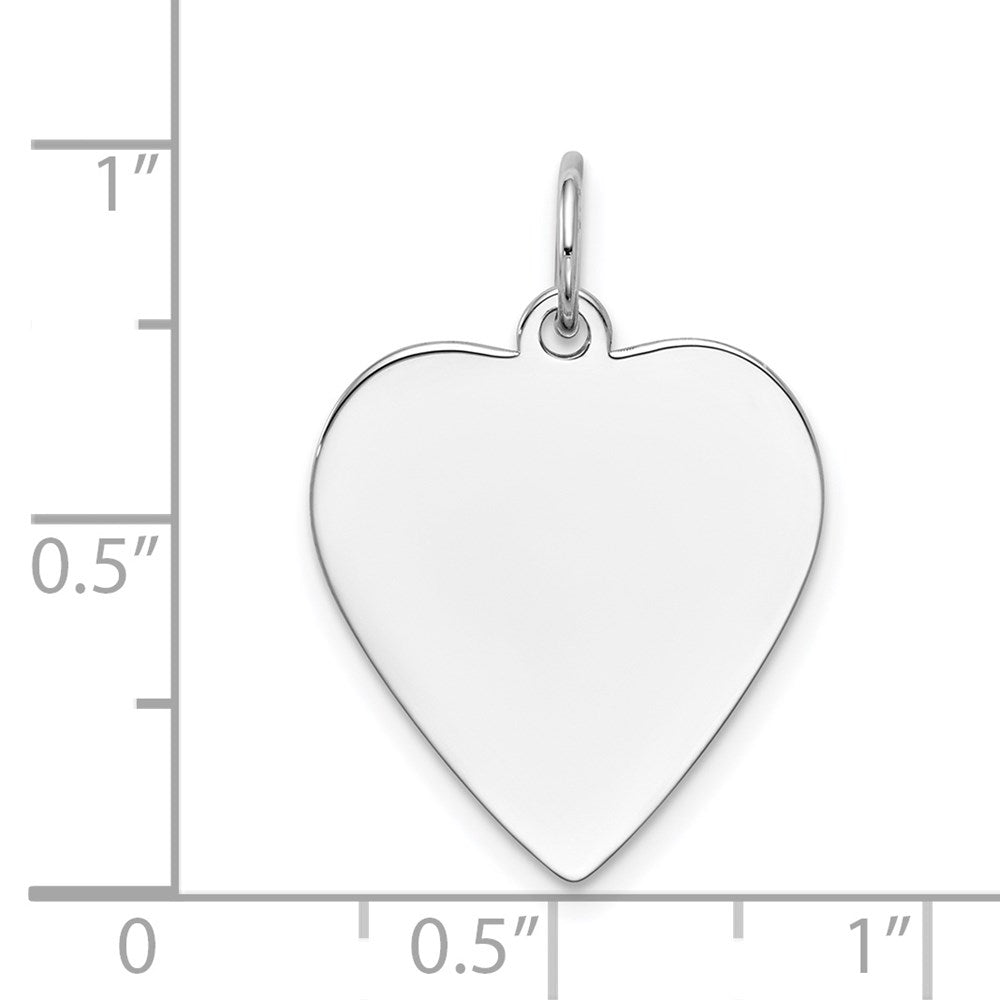 FJC Finejewelers 14 kt White Gold Plain .018 Gauge Engravable Heart Charm 24 x 18 mm