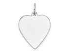 FJC Finejewelers 14 kt White Gold Plain .027 Gauge Engravable Heart Charm 24 x 18 mm