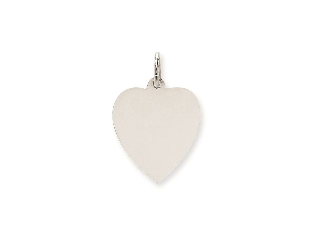FJC Finejewelers 14 kt White Gold Plain .035 Gauge Engravable Heart Charm 24 x 18 mm