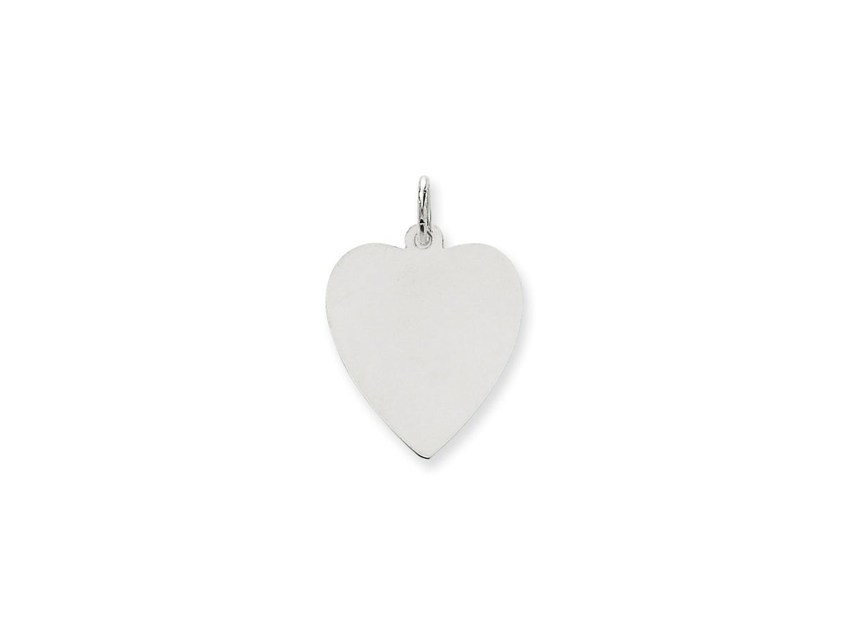 FJC Finejewelers 14 kt White Gold Plain .013 Gauge Engravable Heart Charm 27 x 19 mm