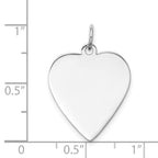 FJC Finejewelers 14 kt White Gold Plain .018 Gauge Engravable Heart Charm 27 x 21 mm