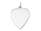 FJC Finejewelers 14 kt White Gold Plain .018 Gauge Engravable Heart Charm 27 x 21 mm