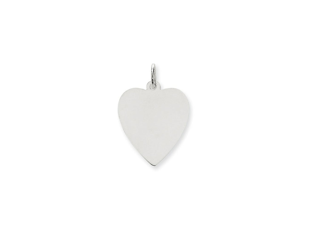 FJC Finejewelers 14 kt White Gold Plain .035 Gauge Engravable Heart Charm 27 x 19 mm