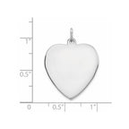 FJC Finejewelers 14 kt White Gold Plain .013 Gauge Engravable Heart Charm 27 x 21 mm
