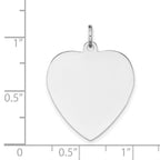 FJC Finejewelers 14 kt White Gold Plain .018 Gauge Engravable Heart Charm 27 x 21 mm