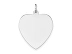 FJC Finejewelers 14 kt White Gold Plain .018 Gauge Engravable Heart Charm 27 x 21 mm