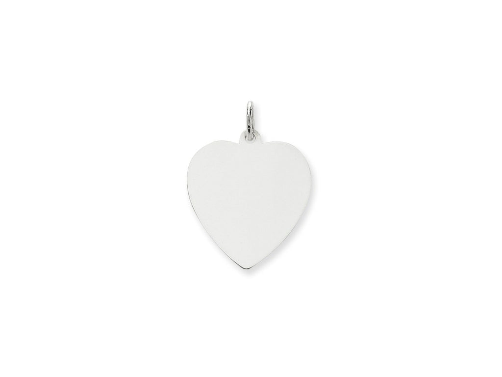 FJC Finejewelers 14 kt White Gold Plain .035 Gauge Engravable Heart Charm 27 x 21 mm
