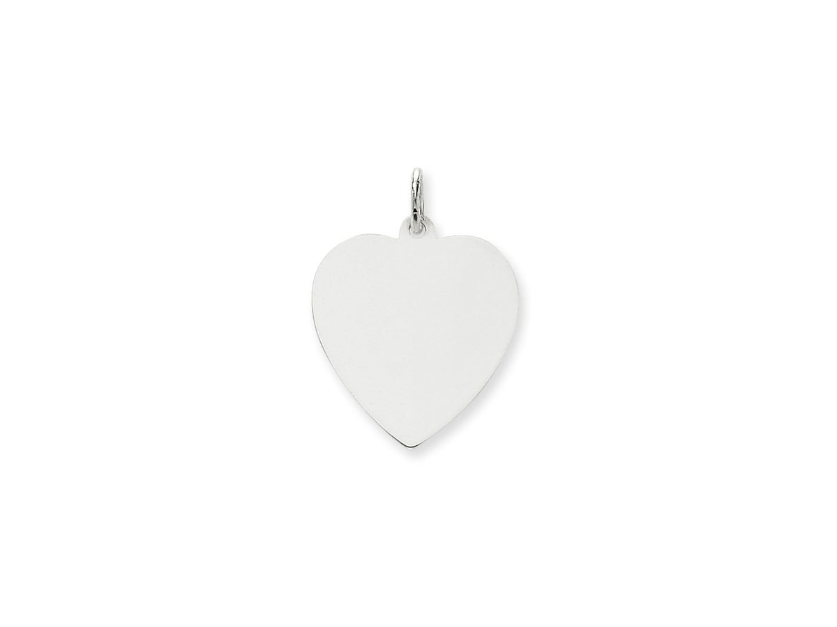 FJC Finejewelers 14 kt White Gold Plain .035 Gauge Engravable Heart Charm 27 x 21 mm