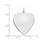 FJC Finejewelers 14 kt White Gold Plain .013 Gauge Engravable Heart Charm 30 x 24 mm