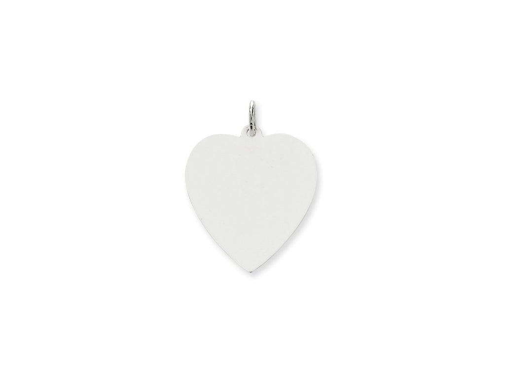 FJC Finejewelers 14 kt White Gold Plain .027 Gauge Engravable Heart Charm 30 x 24 mm
