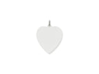 FJC Finejewelers 14 kt White Gold Plain .035 Gauge Engravable Heart Charm 30 x 24 mm