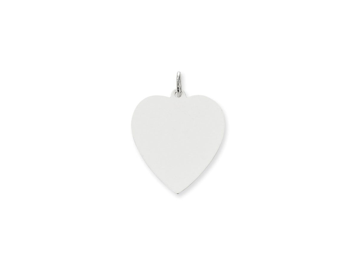 FJC Finejewelers 14 kt White Gold Plain .035 Gauge Engravable Heart Charm 30 x 24 mm