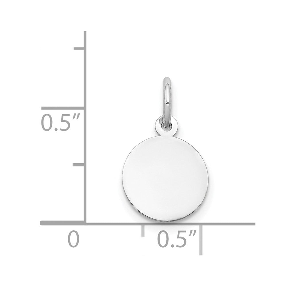 FJC Finejewelers 14 kt White Gold Personalized Plain .013 Gauge Round Engravable Disc Charm 16 x 10 mm