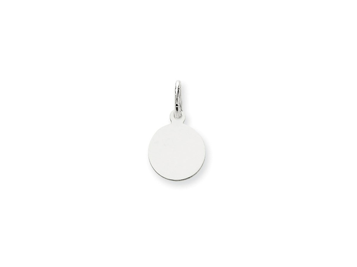 FJC Finejewelers 14 kt White Gold Personalized Plain .027 Gauge Round Engravable Disc Charm 16 x 10 mm