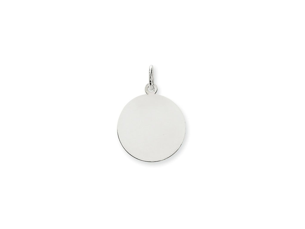 FJC Finejewelers 14 kt White Gold Personalized Plain .013 Gauge Round Engravable Disc Charm 25 x 18 mm