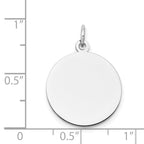 FJC Finejewelers 14 kt White Gold Personalized Plain .027 Gauge Round Engravable Disc Charm 25 x 18 mm