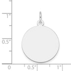 FJC Finejewelers 14 kt White Gold Personalized Plain .018 Gauge Round Engravable Disc Charm 27 x 19 mm