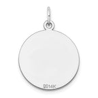 FJC Finejewelers 14 kt White Gold Personalized Plain .018 Gauge Round Engravable Disc Charm 27 x 19 mm