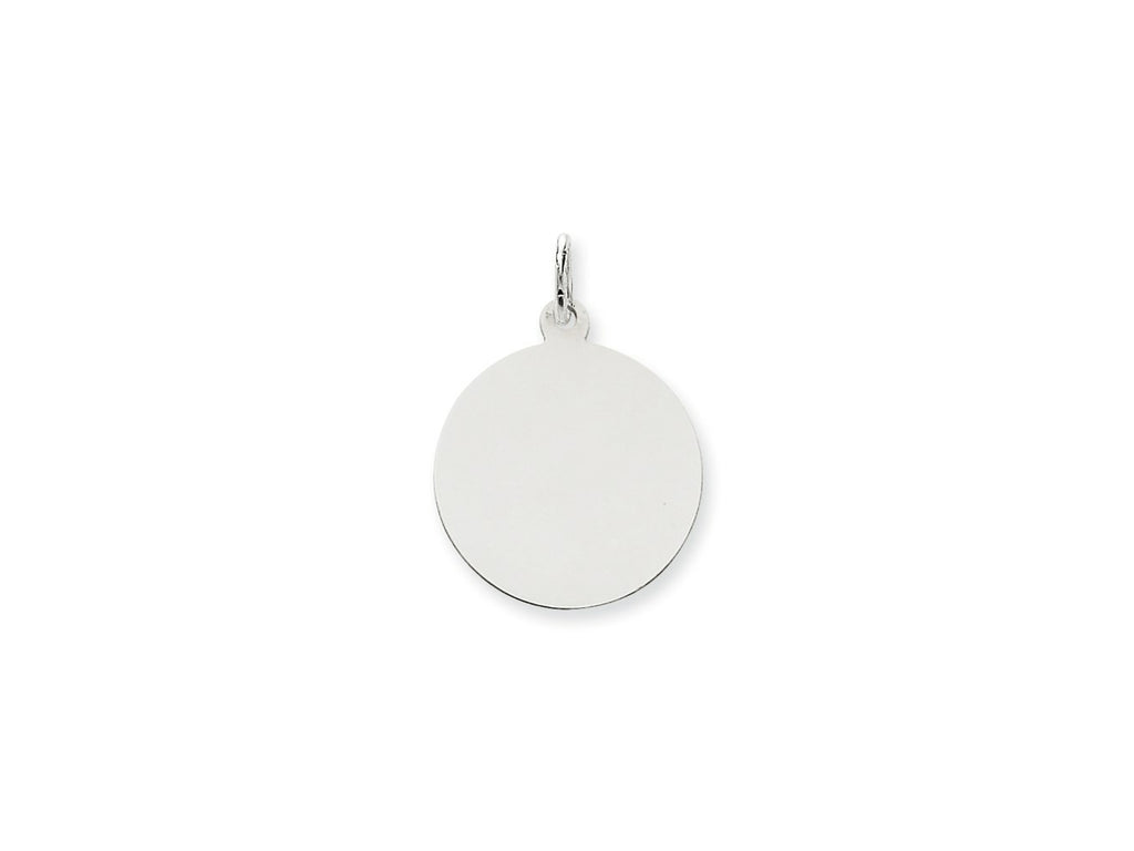 FJC Finejewelers 14 kt White Gold Personalized Plain .035 Gauge Round Engravable Disc Charm 27 x 20 mm