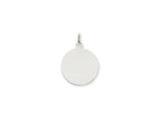 FJC Finejewelers 14 kt White Gold Personalized Plain .035 Gauge Round Engravable Disc Charm 27 x 20 mm