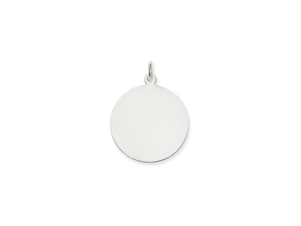FJC Finejewelers 14 kt White Gold Personalized Plain .013 Gauge Round Engravable Disc Charm 28 x 24 mm