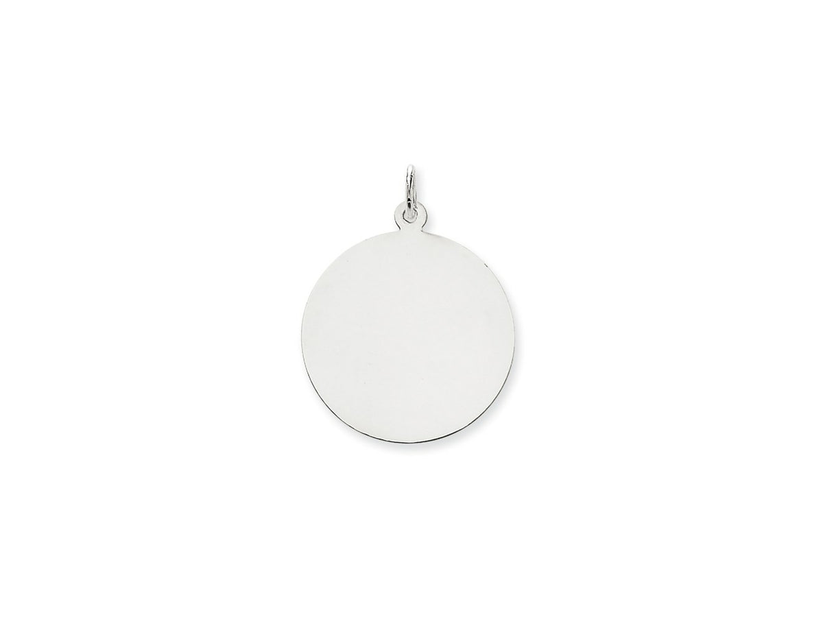 FJC Finejewelers 14 kt White Gold Personalized Plain .013 Gauge Round Engravable Disc Charm 28 x 24 mm