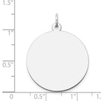 FJC Finejewelers 14 kt White Gold Personalized Plain .018 Gauge Round Engravable Disc Charm 28 x 24 mm