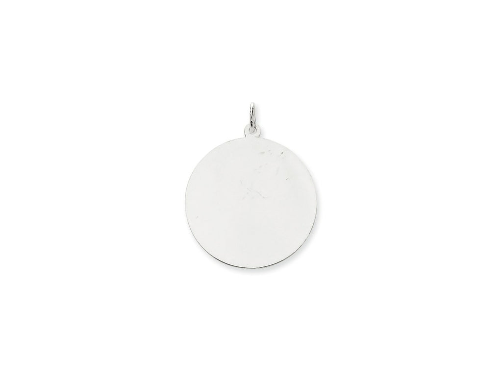 FJC Finejewelers 14 kt White Gold Personalized Plain .013 Gauge Round Engravable Disc Charm 29 x 25 mm