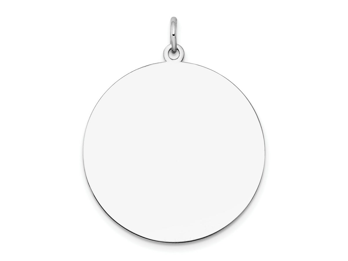 FJC Finejewelers 14 kt White Gold Personalized Plain .018 Gauge Round Engravable Disc Charm 29 x 25 mm