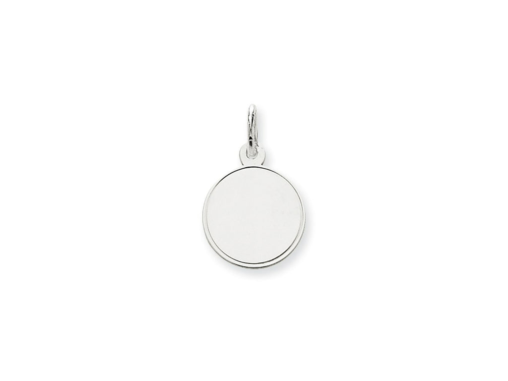 FJC Finejewelers 14 kt White Gold Personalized Plain .011 Gauge Round Engravable Disc Charm 20 x 13 mm