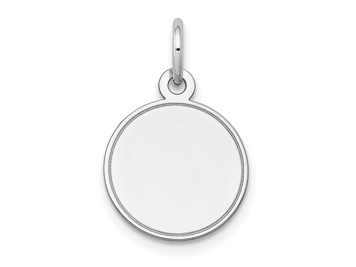 FJC Finejewelers 14 kt White Gold Personalized Plain .018 Gauge Round Engravable Disc Charm 20 x 13 mm