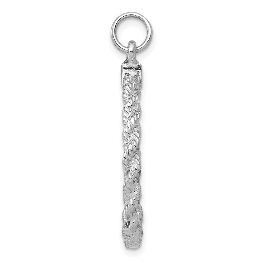 FJC Finejewelers 14 kt White Gold Personalized Rounded with Rope .013 Gauge Engravable Disc 34 mm x 25 mm