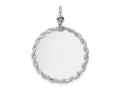 FJC Finejewelers 14 kt White Gold Personalized Rounded with Rope .013 Gauge Engravable Disc 34 mm x 25 mm