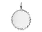 FJC Finejewelers 14 kt White Gold Personalized Rounded with Rope .013 Gauge Engravable Disc 34 mm x 25 mm